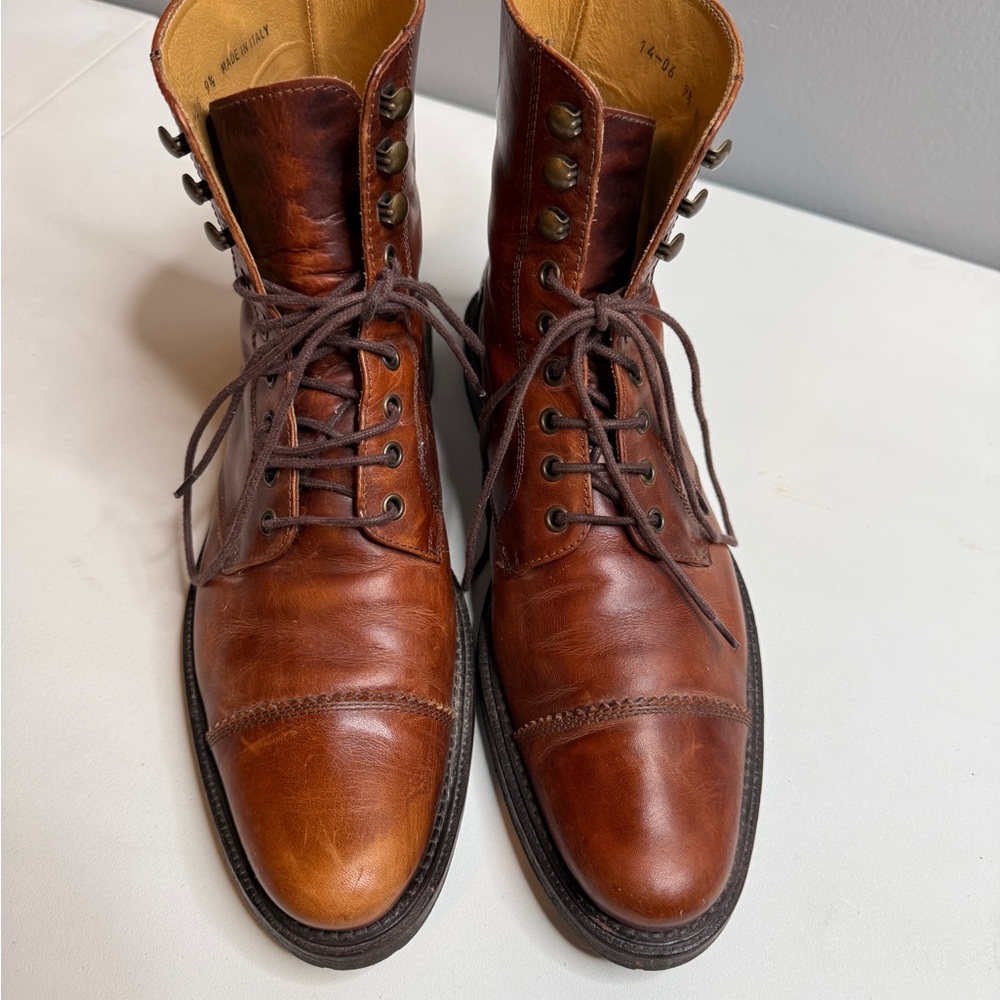 Billy Reid Men's Brown Leather Boots Made in Italy